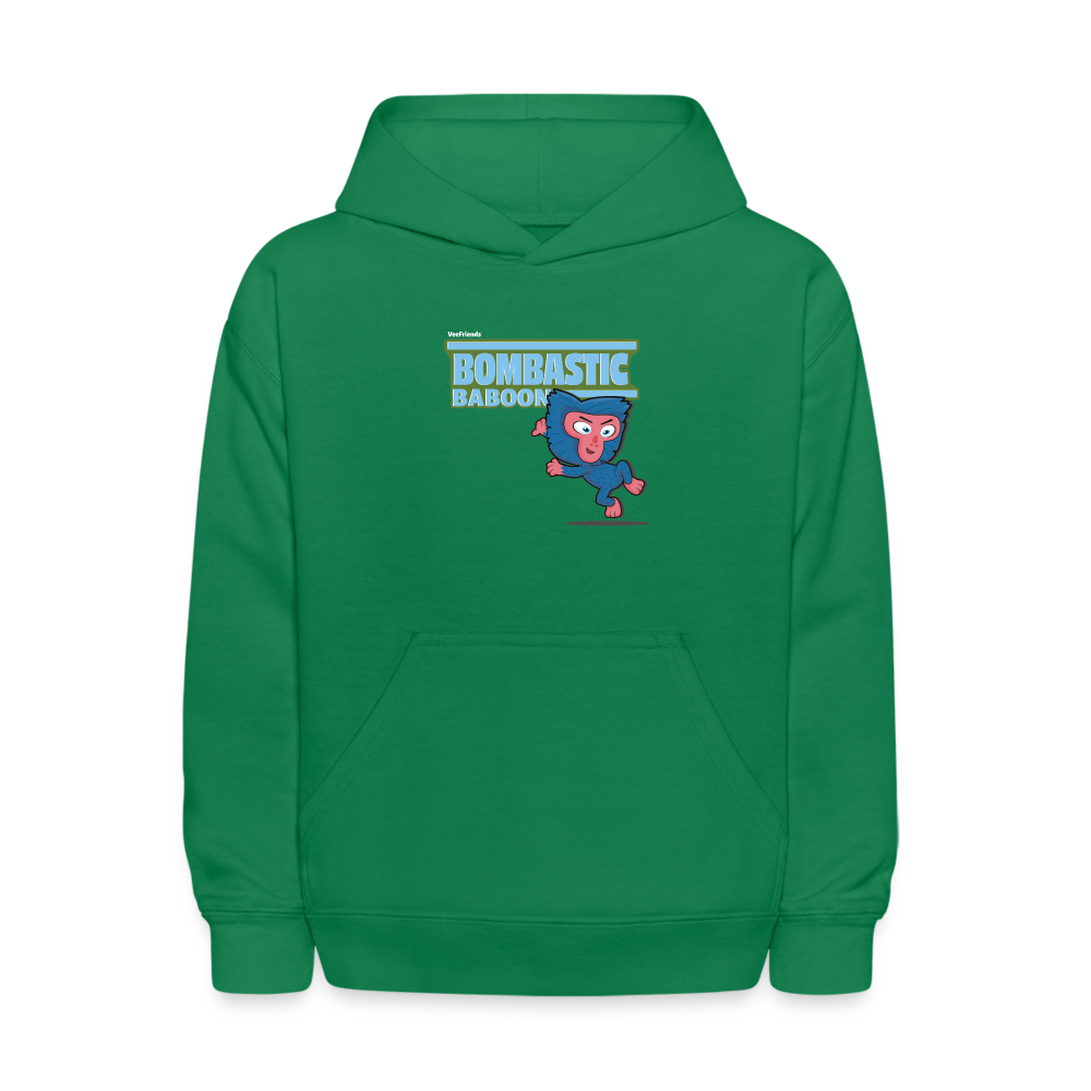 
            
                Load image into Gallery viewer, Bombastic Baboon Character Comfort Kids Hoodie - kelly green
            
        