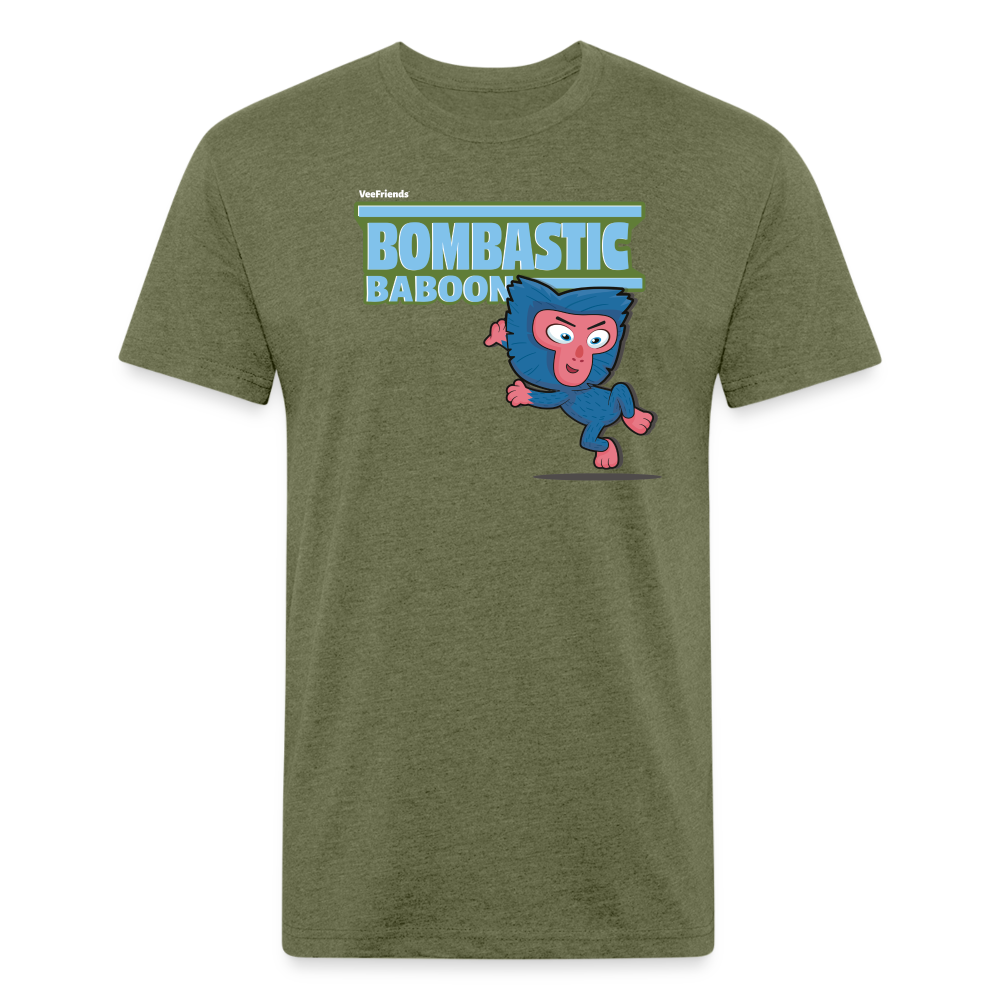 Bombastic Baboon Character Comfort Adult Tee - heather military green