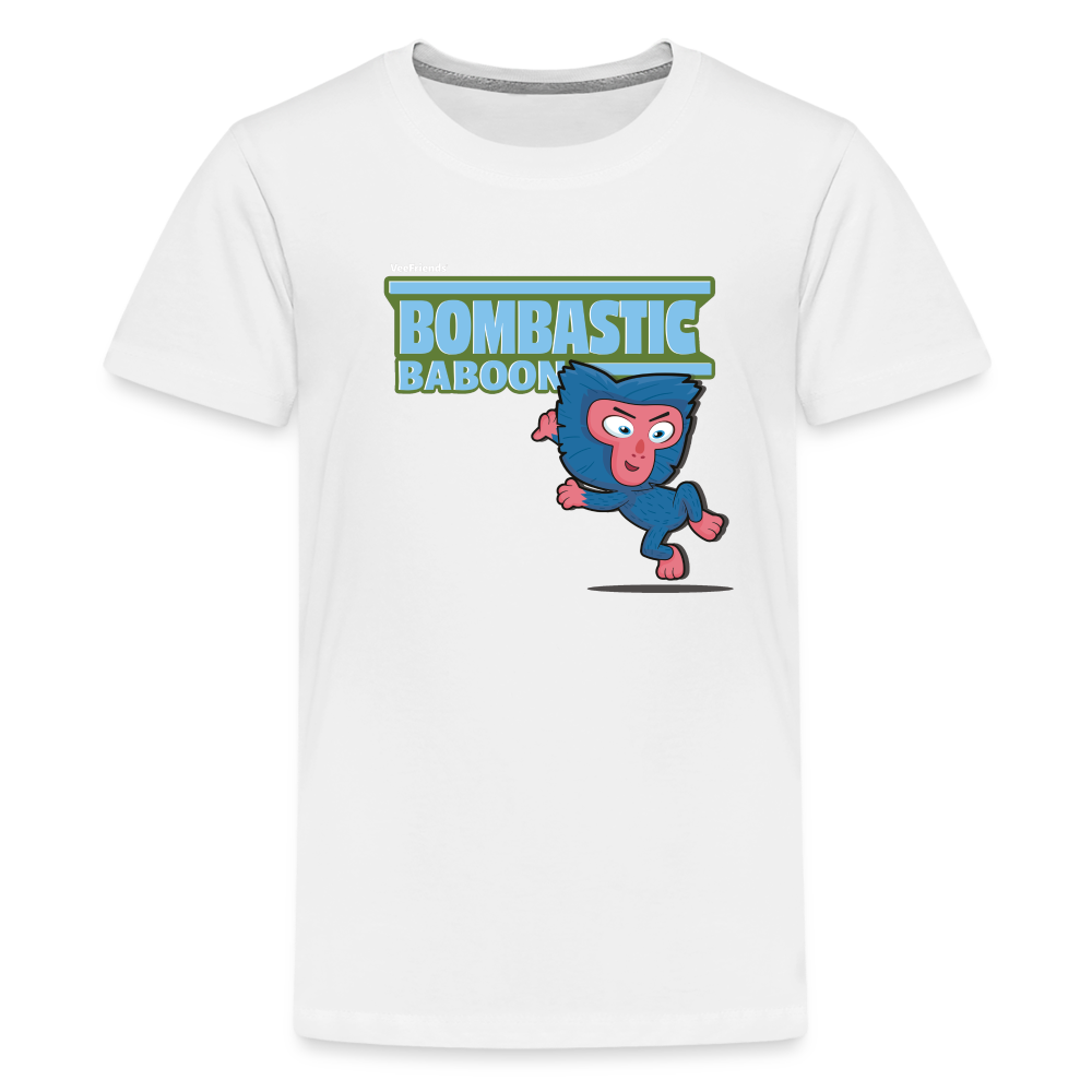 Bombastic Baboon Character Comfort Kids Tee - white