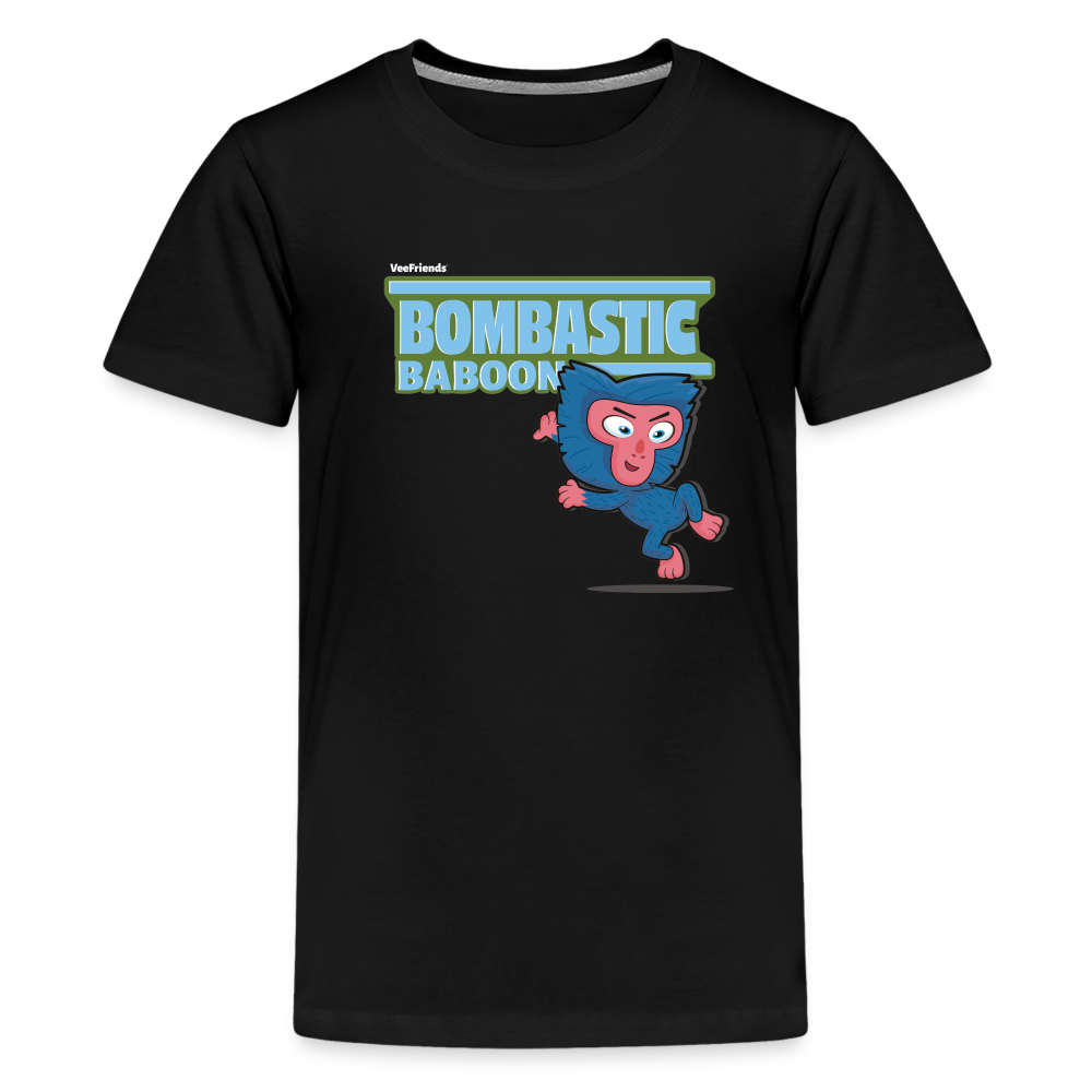 Bombastic Baboon Character Comfort Kids Tee - black