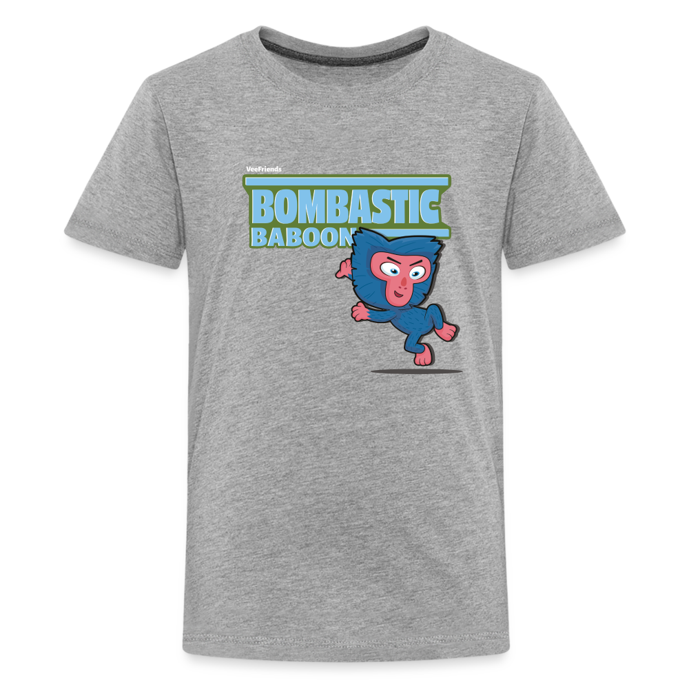 Bombastic Baboon Character Comfort Kids Tee - heather gray