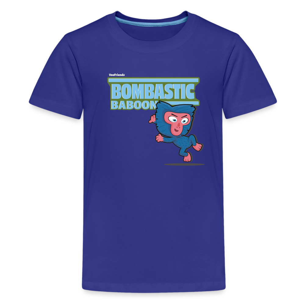 Bombastic Baboon Character Comfort Kids Tee - royal blue