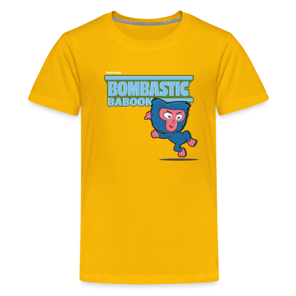 Bombastic Baboon Character Comfort Kids Tee - sun yellow