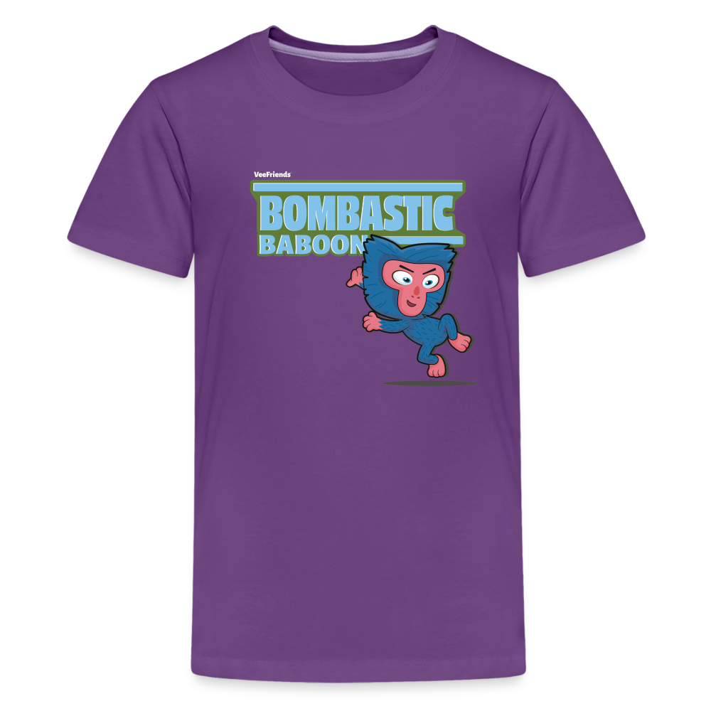 Bombastic Baboon Character Comfort Kids Tee - purple