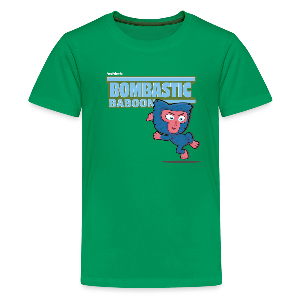 Bombastic Baboon Character Comfort Kids Tee - kelly green