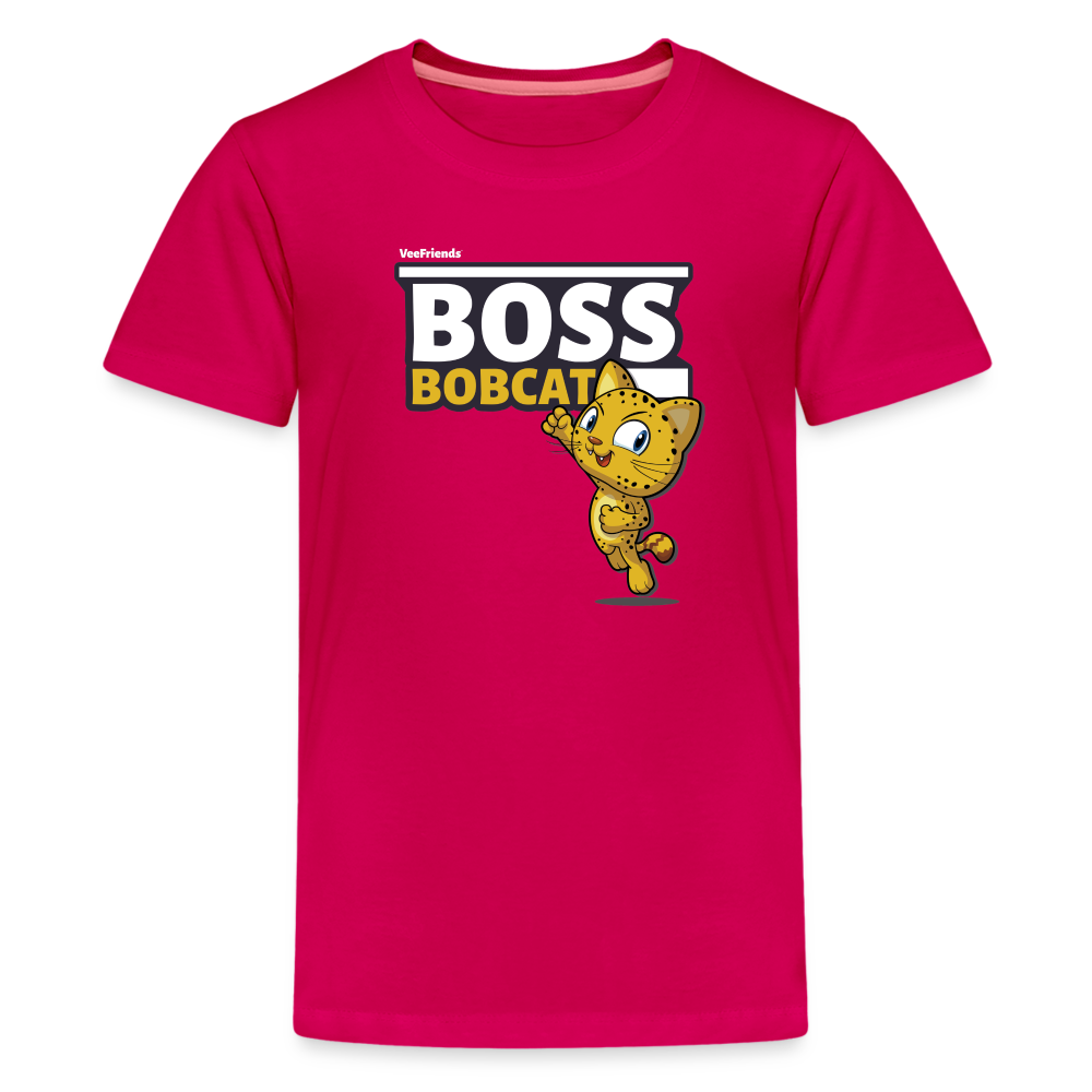 Boss Bobcat Character Comfort Kids Tee - dark pink