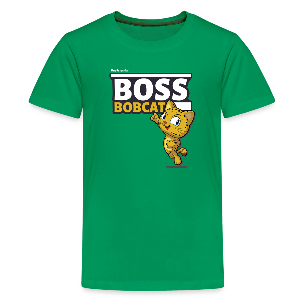 Boss Bobcat Character Comfort Kids Tee - kelly green