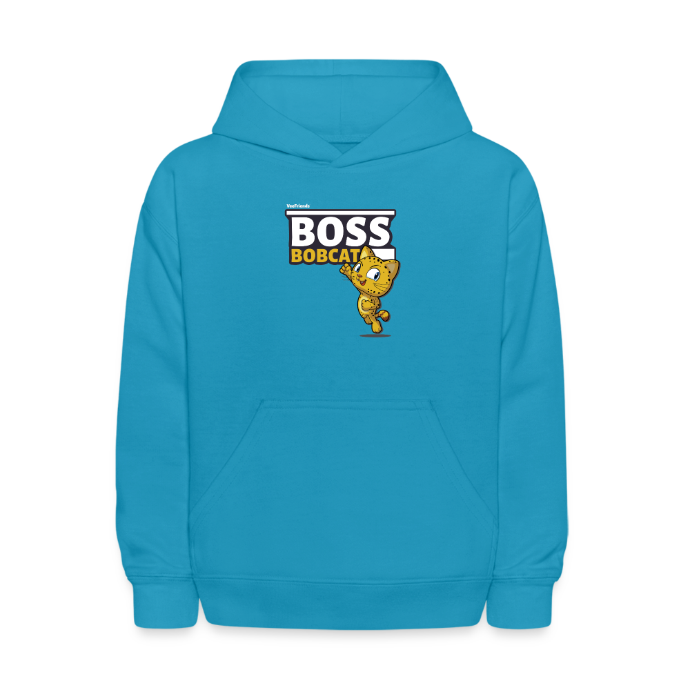 Boss Bobcat Character Comfort Kids Hoodie - turquoise