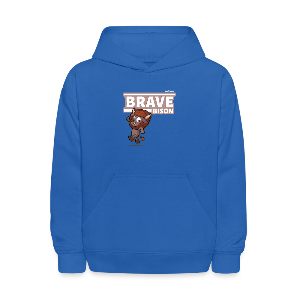 Brave Bison Character Comfort Kids Hoodie - royal blue