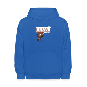 
            
                Load image into Gallery viewer, Brave Bison Character Comfort Kids Hoodie - royal blue
            
        