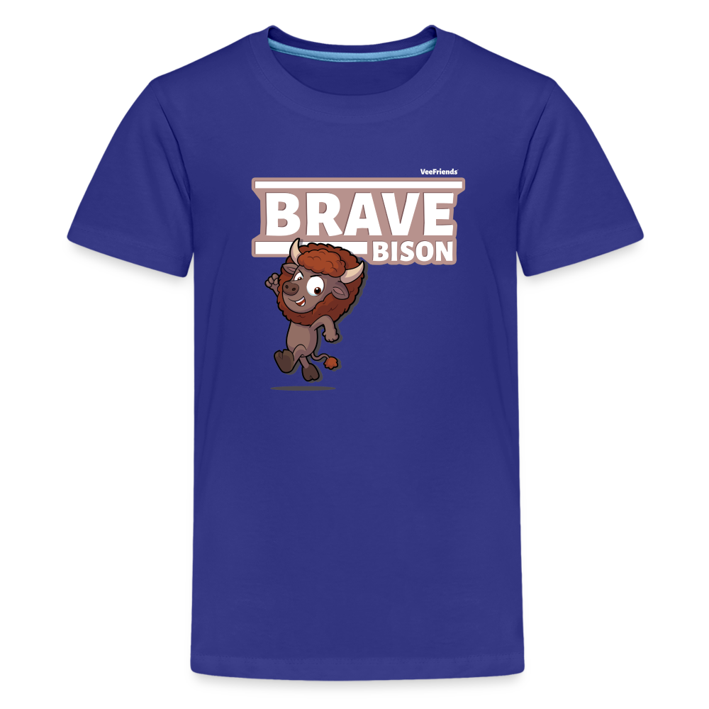 
            
                Load image into Gallery viewer, Brave Bison Character Comfort Kids Tee - royal blue
            
        