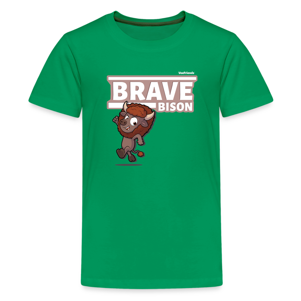 
            
                Load image into Gallery viewer, Brave Bison Character Comfort Kids Tee - kelly green
            
        
