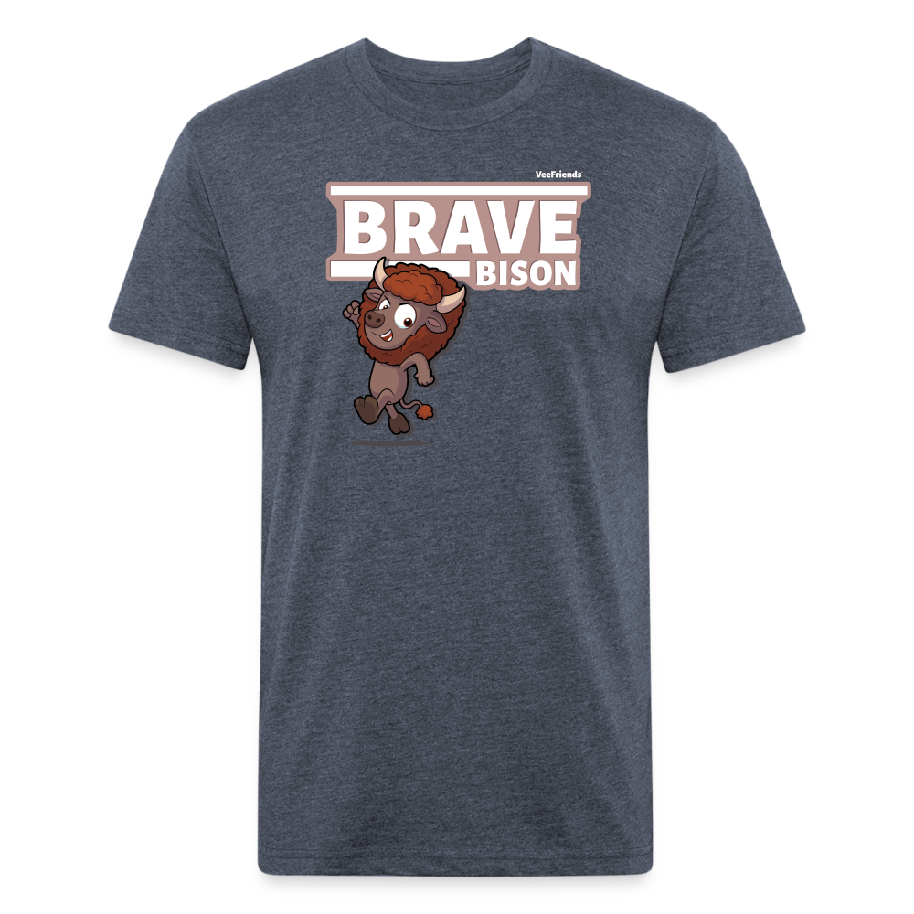 Brave Bison Character Comfort Adult Tee - heather navy