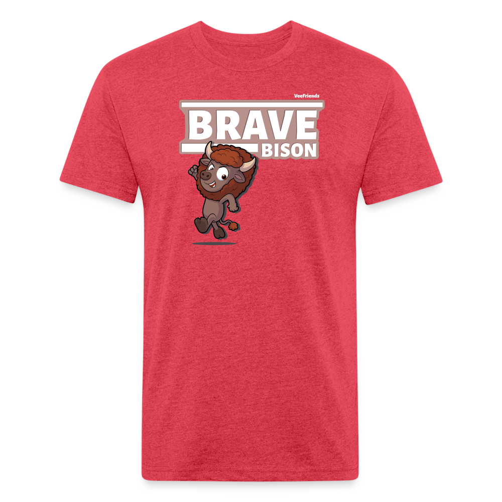 Brave Bison Character Comfort Adult Tee - heather red