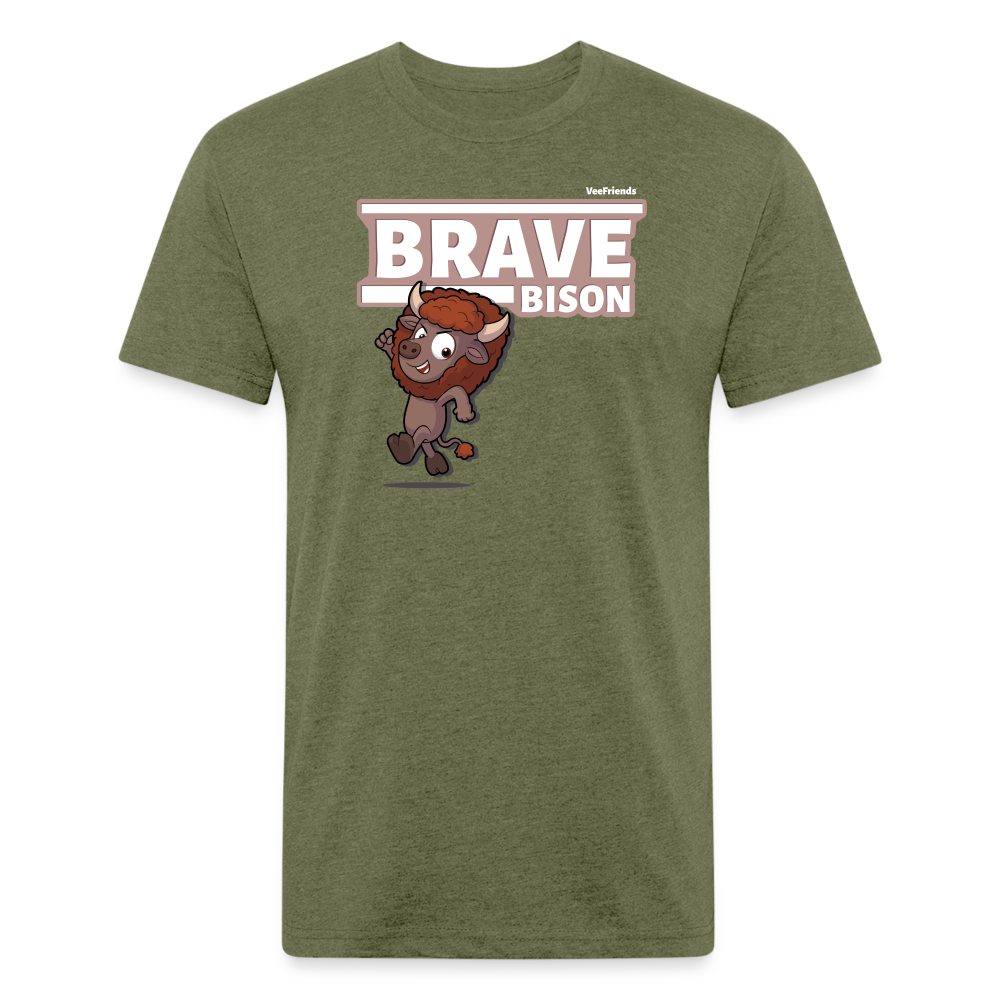
            
                Load image into Gallery viewer, Brave Bison Character Comfort Adult Tee - heather military green
            
        