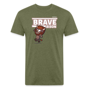Brave Bison Character Comfort Adult Tee - heather military green