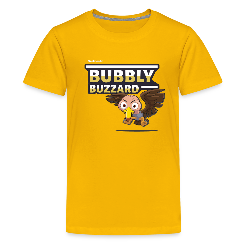 Bubbly Buzzard Character Comfort Kids Tee - sun yellow