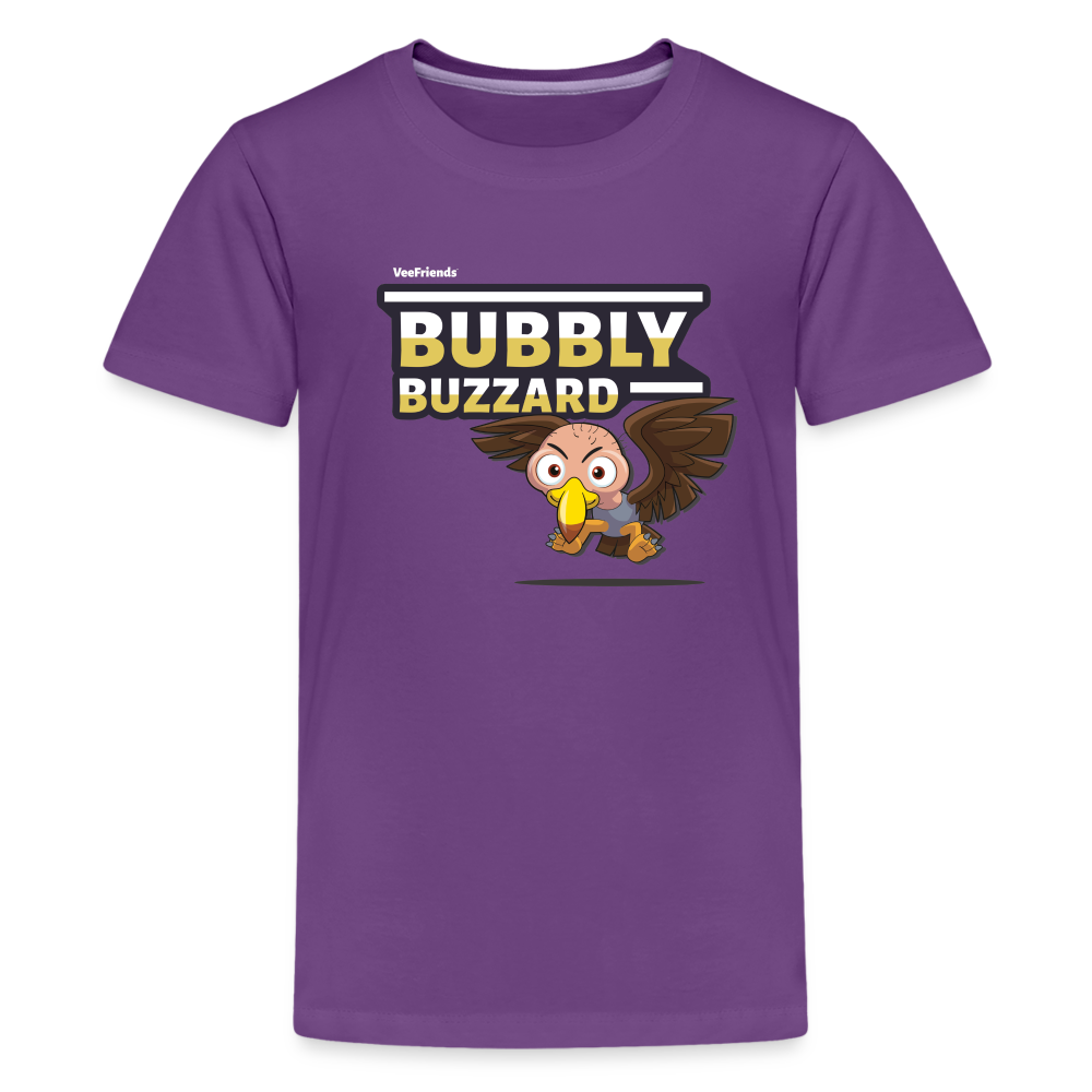 Bubbly Buzzard Character Comfort Kids Tee - purple