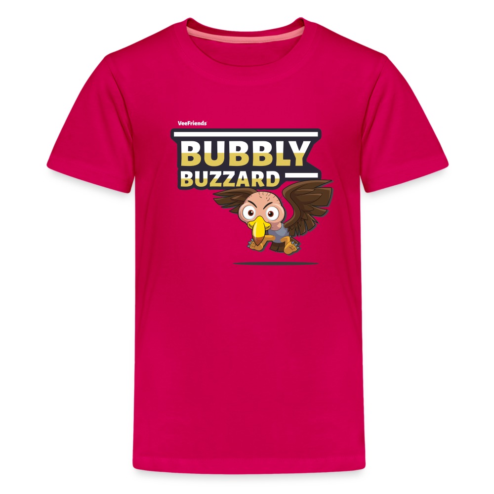 Bubbly Buzzard Character Comfort Kids Tee - dark pink