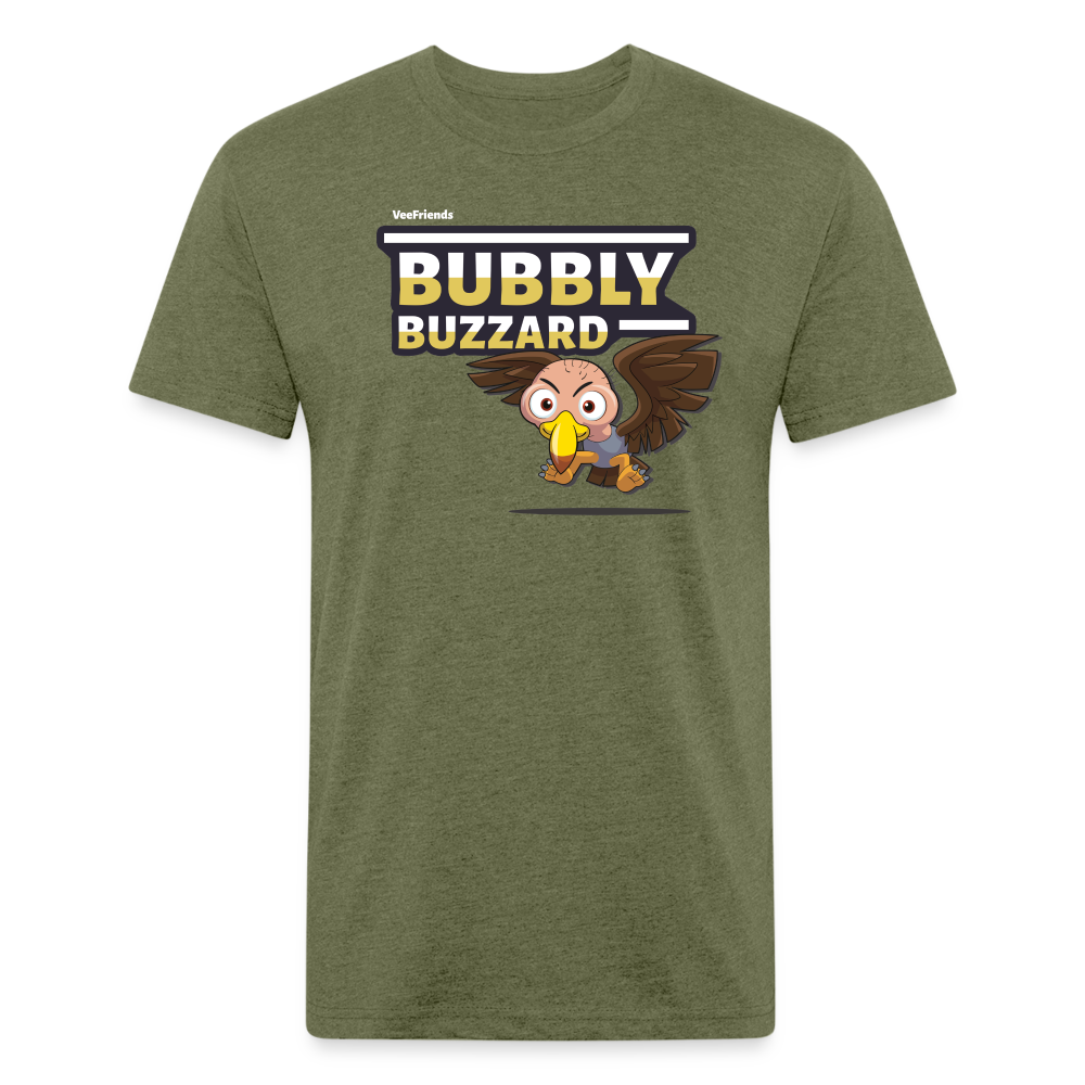 Bubbly Buzzard Character Comfort Adult Tee - heather military green