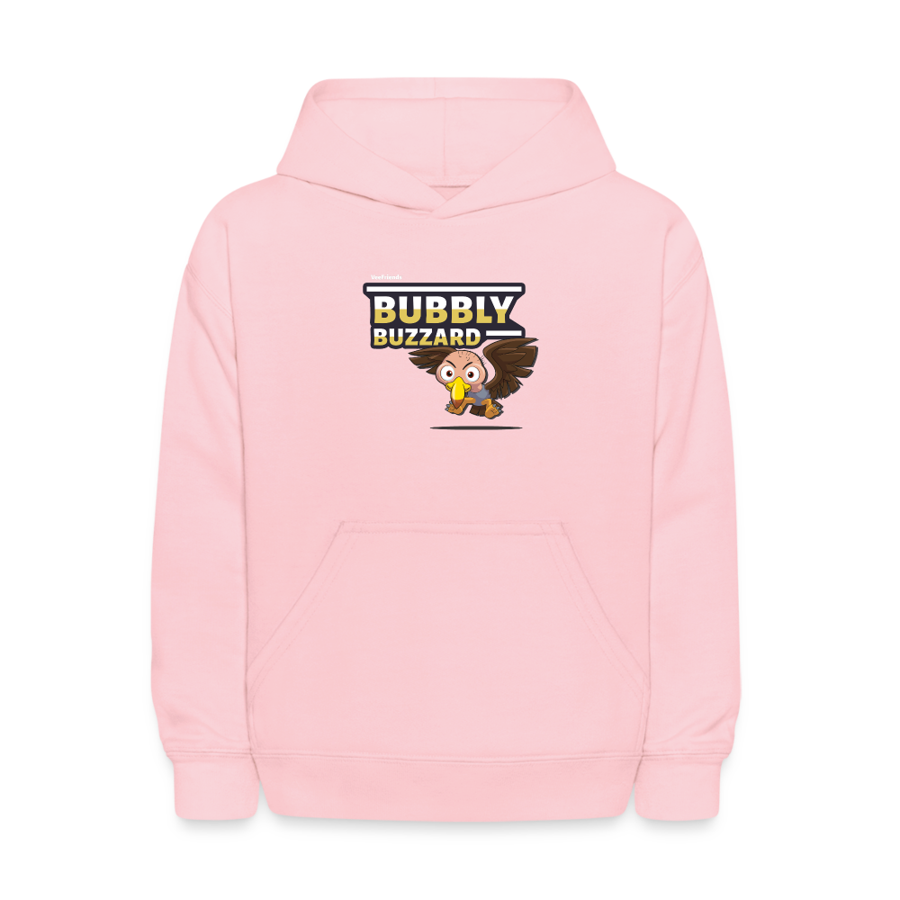Bubbly Buzzard Character Comfort Kids Hoodie - pink