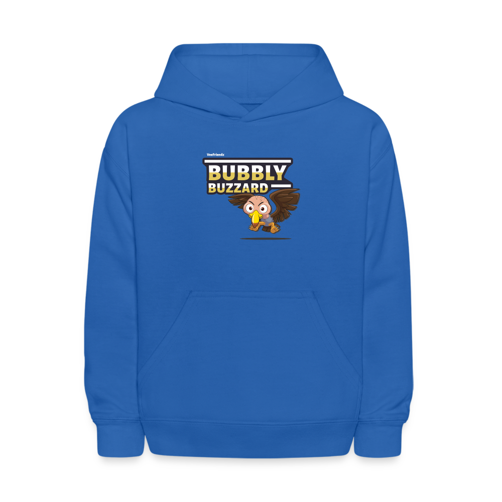 Bubbly Buzzard Character Comfort Kids Hoodie - royal blue