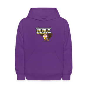 Bubbly Buzzard Character Comfort Kids Hoodie - purple