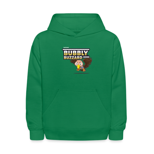 Bubbly Buzzard Character Comfort Kids Hoodie - kelly green