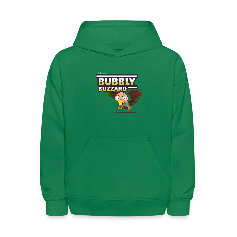 Bubbly Buzzard Character Comfort Kids Hoodie - kelly green