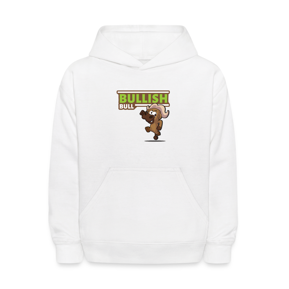 Bullish Bull Character Comfort Kids Hoodie - white