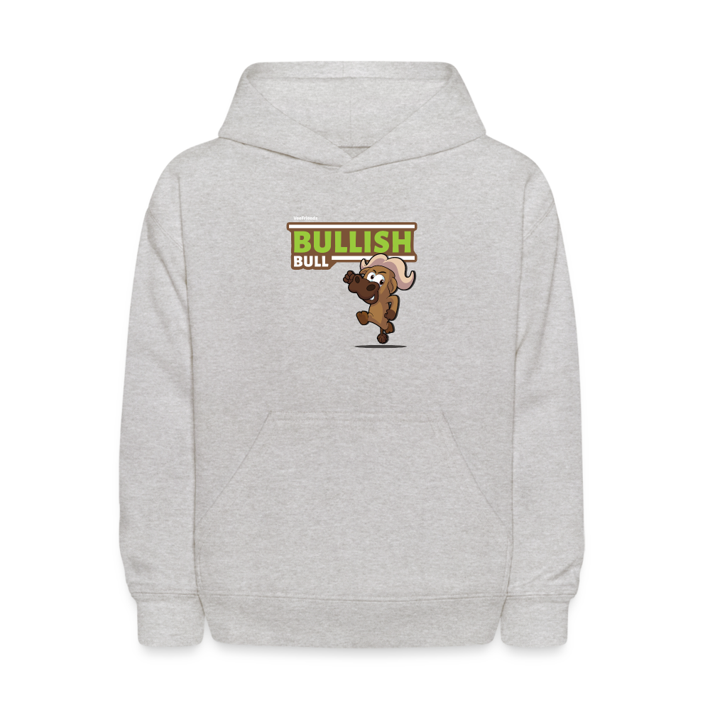 Bullish Bull Character Comfort Kids Hoodie - heather gray