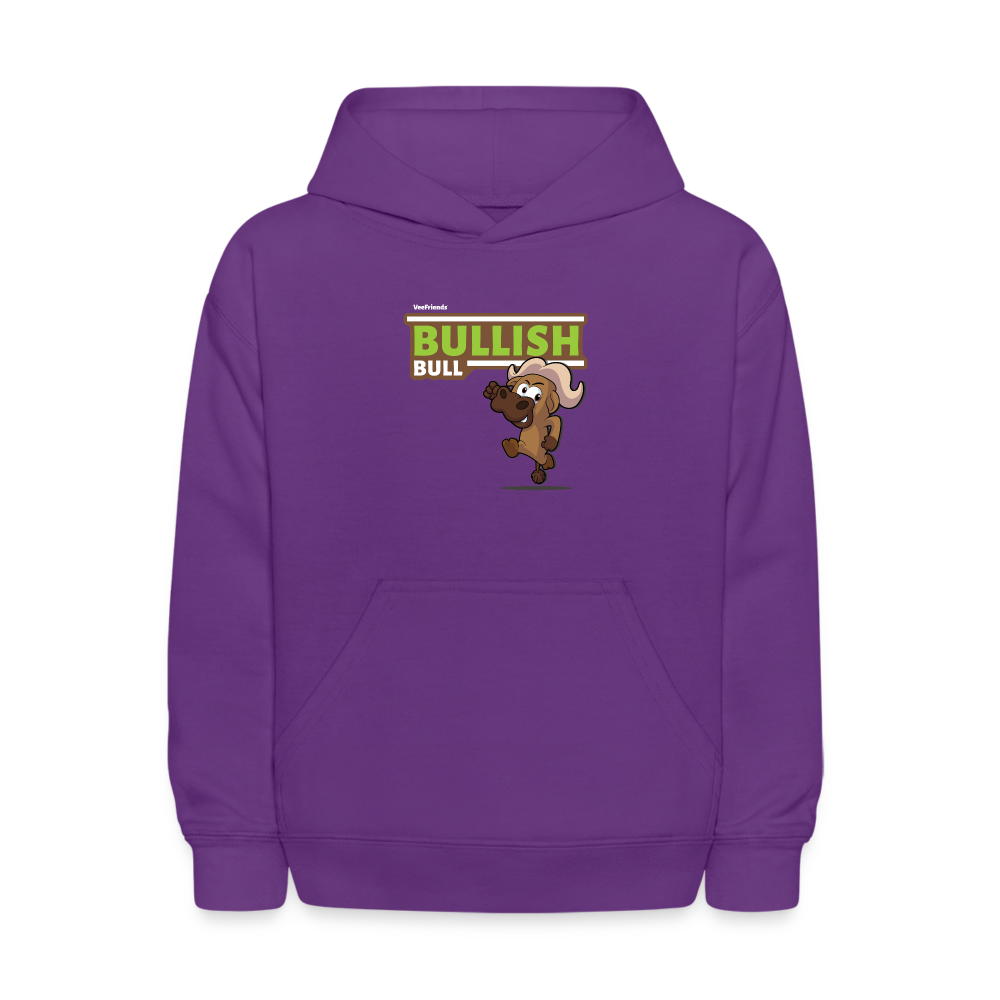 Bullish Bull Character Comfort Kids Hoodie - purple