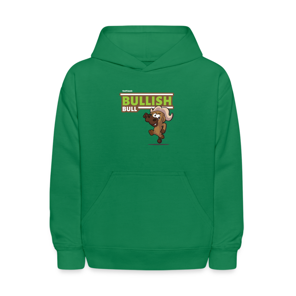 Bullish Bull Character Comfort Kids Hoodie - kelly green