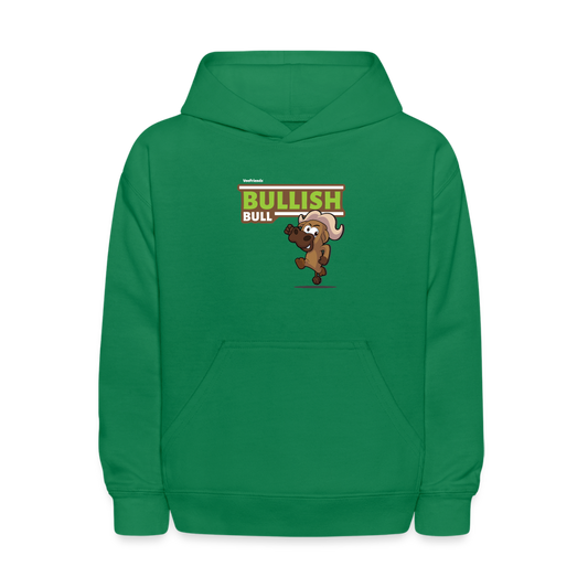 Bullish Bull Character Comfort Kids Hoodie - kelly green