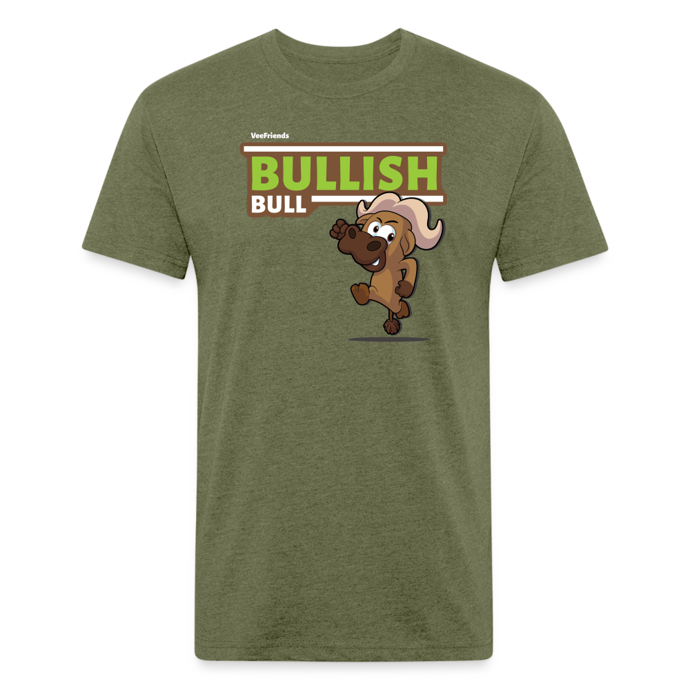 Bullish Bull Character Comfort Adult Tee - heather military green