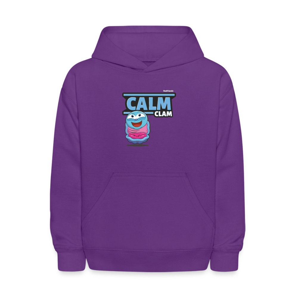 Calm Clam Character Comfort Kids Hoodie - purple