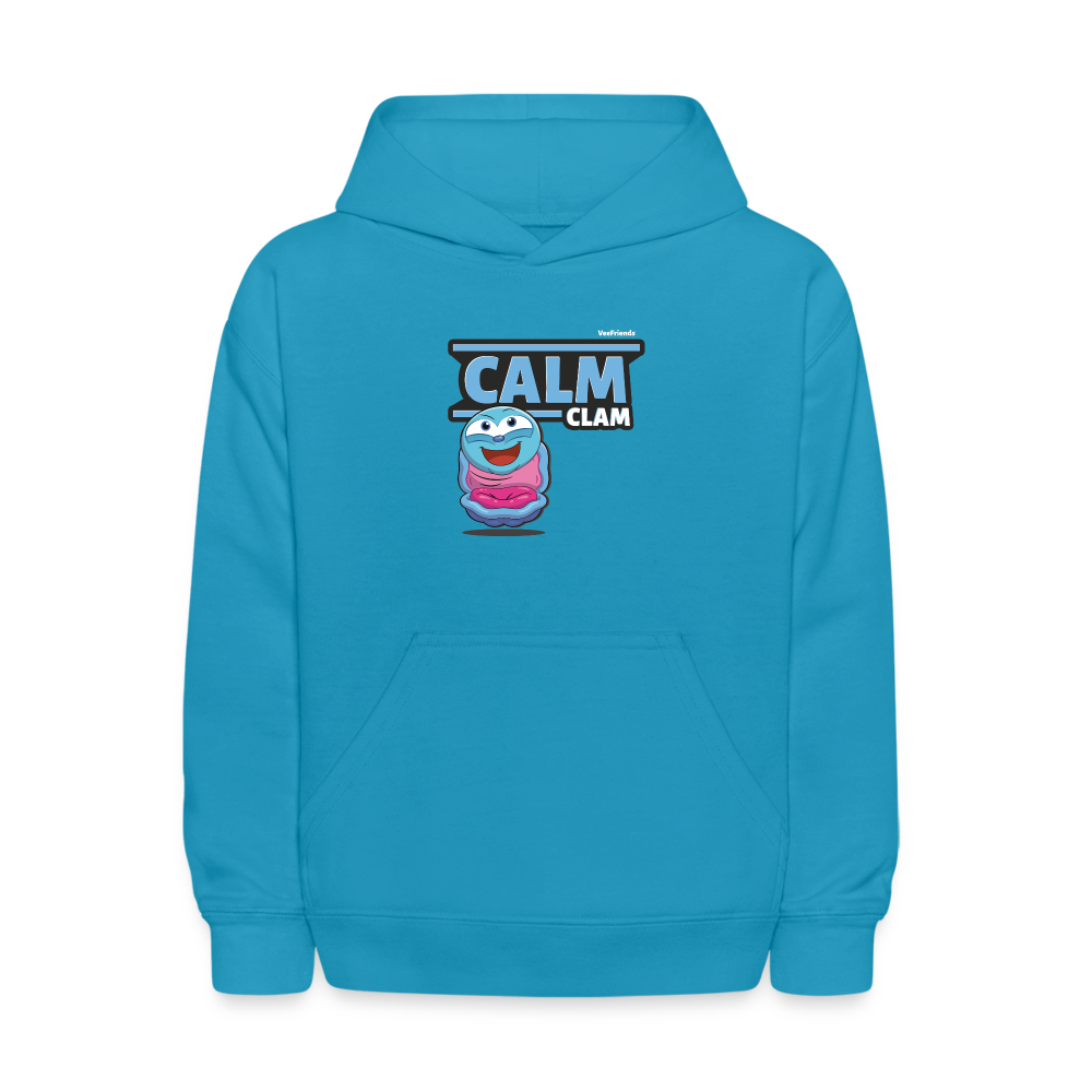 Calm Clam Character Comfort Kids Hoodie - turquoise