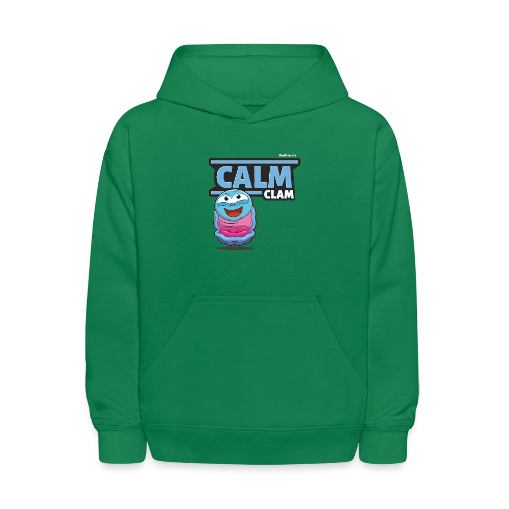 Calm Clam Character Comfort Kids Hoodie - kelly green