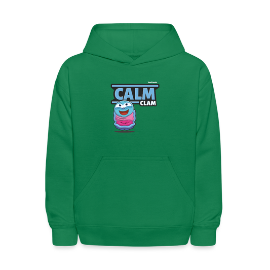 Calm Clam Character Comfort Kids Hoodie - kelly green