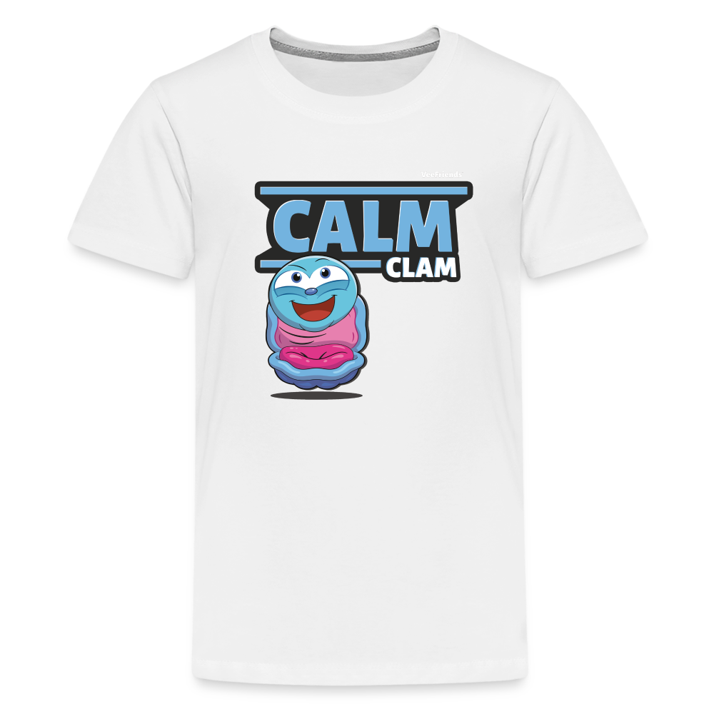 Calm Clam Character Comfort Kids Tee - white