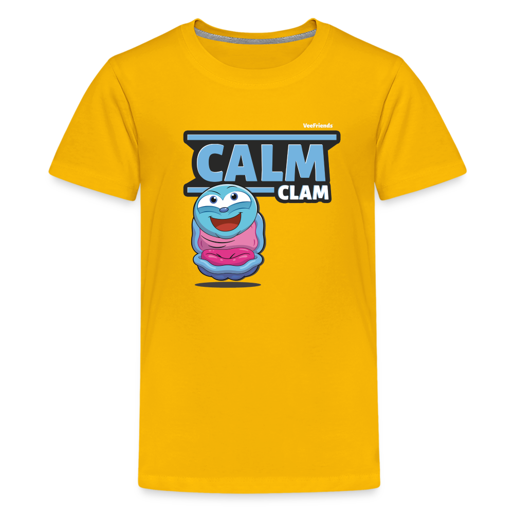 Calm Clam Character Comfort Kids Tee - sun yellow