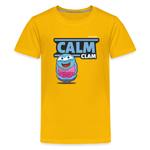 Calm Clam Character Comfort Kids Tee - sun yellow