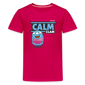 Calm Clam Character Comfort Kids Tee - dark pink