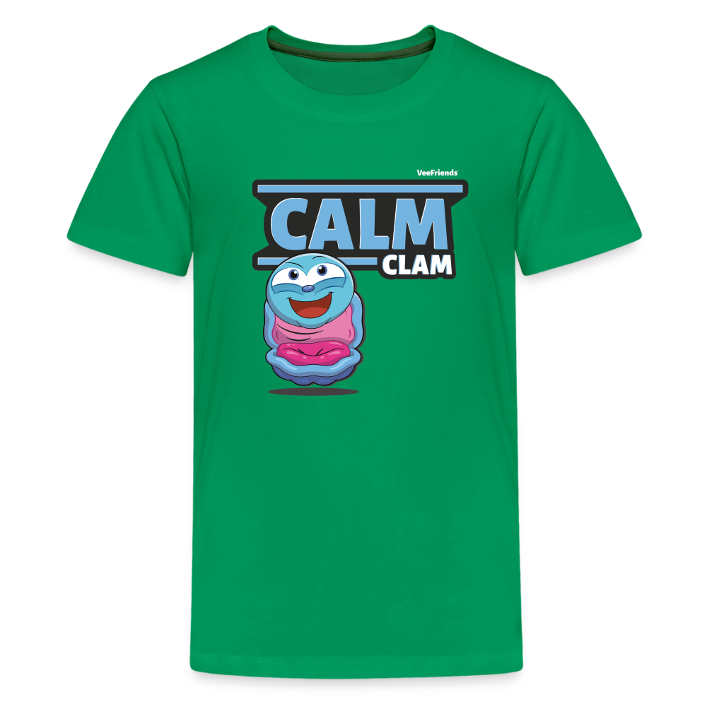 Calm Clam Character Comfort Kids Tee - kelly green