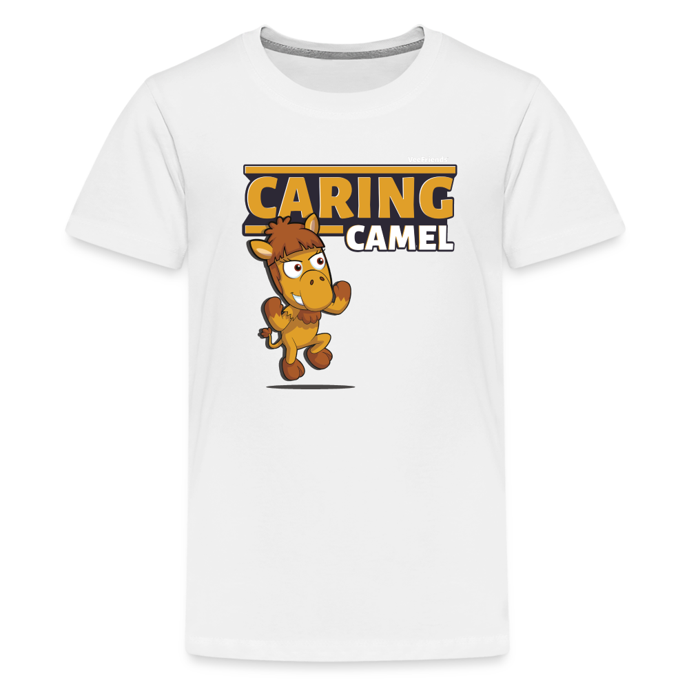 Caring Camel Character Comfort Kids Tee - white