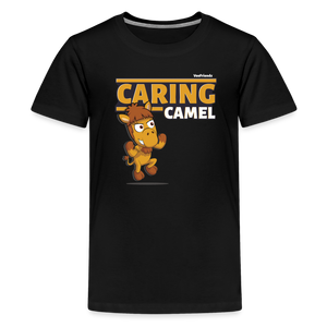 Caring Camel Character Comfort Kids Tee - black