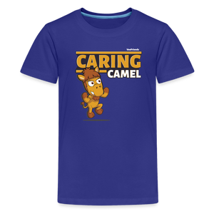 Caring Camel Character Comfort Kids Tee - royal blue