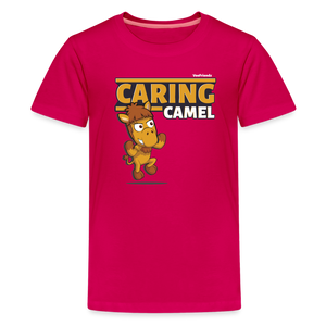 Caring Camel Character Comfort Kids Tee - dark pink