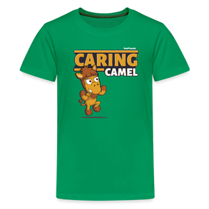 Caring Camel Character Comfort Kids Tee - kelly green