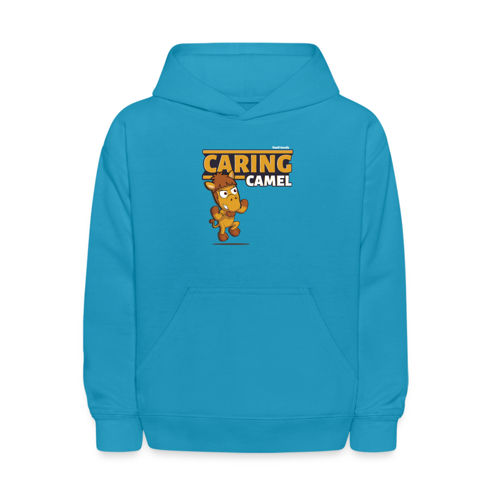 Caring Camel Character Comfort Kids Hoodie - turquoise